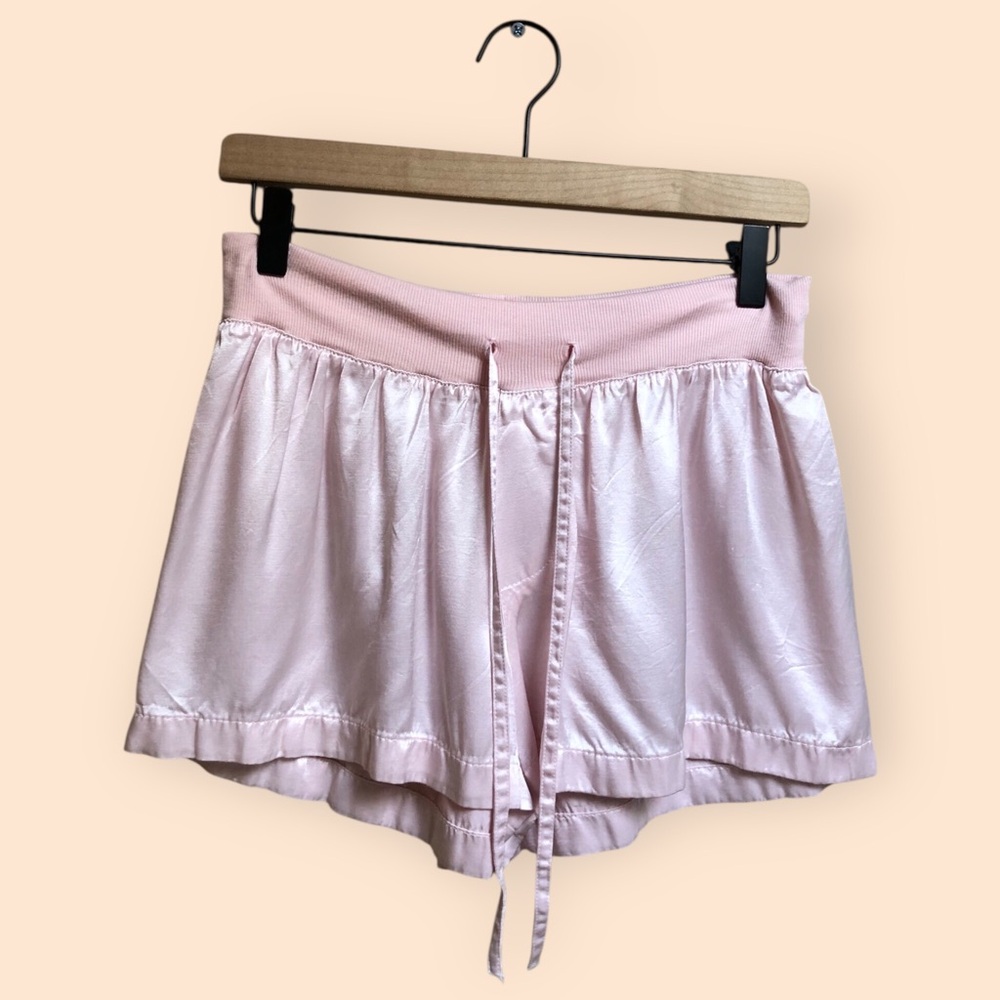 PJ Harlow Mikel Satin Shorts Blush Pink Signature Satin Boxer USA Women’s Small - Picture 3 of 8